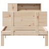 Lit bibliothèque sans matelas 75x190 cm bois de pin massif 