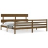 Cadre de lit sans matelas marron miel 200x200 cm bois massif 