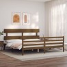 Cadre de lit sans matelas marron miel 200x200 cm bois massif 