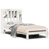 Lit bibliothèque sans matelas blanc 75x190cm bois de pin massif 