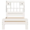 Lit bibliothèque sans matelas blanc 75x190cm bois de pin massif 