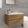 Meuble lavabo avec bassin intégré Chêne brun Bois d'ingénierie 