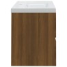 Meuble lavabo avec bassin intégré Chêne brun Bois d'ingénierie 