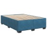 Cadre de lit sans matelas bleu 140x200 cm velours 