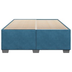 Cadre de lit sans matelas bleu 140x200 cm velours 