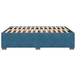 Cadre de lit sans matelas bleu 140x200 cm velours 