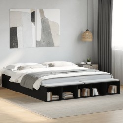 Cadre de lit sans matelas noir 180x200 cm 