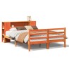 Lit bibliothèque sans matelas cire marron 120x190cm pin massif 