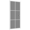 Porte intérieure 93x201,5 cm Blanc Verre ESG et aluminium 