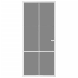 Porte intérieure 93x201,5 cm Blanc Verre ESG et aluminium 