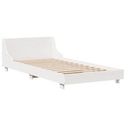 Cadre de lit sans matelas blanc 90x200 cm bois de pin massif 
