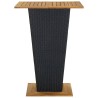 Table de bar Noir 80x80x110 cm Résine tressée et bois d'acacia 