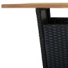 Table de bar Noir 80x80x110 cm Résine tressée et bois d'acacia 