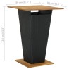 Table de bar Noir 80x80x110 cm Résine tressée et bois d'acacia 