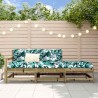 Salon de jardin 3 pcs avec coussins bois de pin imprégné 