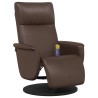 Fauteuil inclinable de massage repose-pieds marron similicuir 