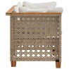Canapés d'angle de jardin et coussins 2pcs beige résine tressée 