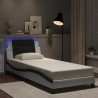 Cadre de lit avec LED sans matelas blanc et noir 90x190 cm 