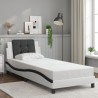 Cadre de lit avec LED sans matelas blanc et noir 90x190 cm 