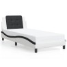 Cadre de lit avec LED sans matelas blanc et noir 90x190 cm 