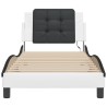 Cadre de lit avec LED sans matelas blanc et noir 90x190 cm 