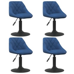 Chaises pivotantes à manger lot de 4 bleu velours 