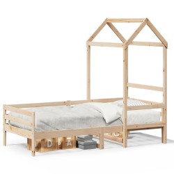 Lit de jour avec toit sans matelas 80x200 cm bois massif 