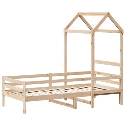 Lit de jour avec toit sans matelas 80x200 cm bois massif 