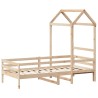 Lit de jour avec toit sans matelas 80x200 cm bois massif 