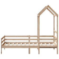 Lit de jour avec toit sans matelas 80x200 cm bois massif 