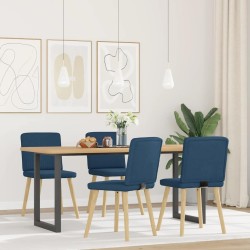 Chaises à manger lot de 4 bleu tissu 