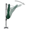 Parasol de jardin en porte-à-faux et poteau en aluminium vert 