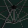 Parasol de jardin en porte-à-faux et poteau en aluminium vert 