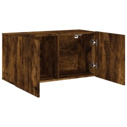 Meuble TV mural chêne fumé 80x30x41 cm 