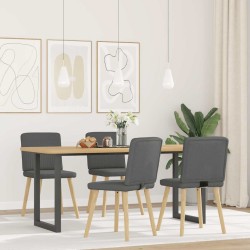 Chaises à manger lot de 4 gris foncé tissu 