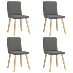 Chaises à manger lot de 4 gris foncé tissu 