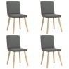 Chaises à manger lot de 4 gris foncé tissu 