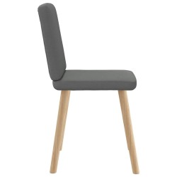 Chaises à manger lot de 4 gris foncé tissu 