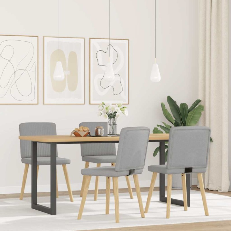 Chaises à manger lot de 4 gris nuage tissu 