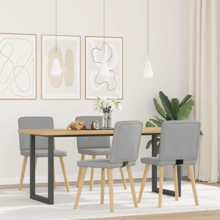 Chaises à manger lot de 4 gris nuage tissu 
