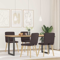 Chaises à manger lot de 4 marron foncé tissu 