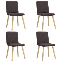 Chaises à manger lot de 4 marron foncé tissu 