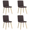 Chaises à manger lot de 4 marron foncé tissu 