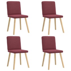 Chaises à manger lot de 4 rouge bordeaux tissu 