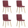 Chaises à manger lot de 4 rouge bordeaux tissu 