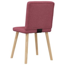 Chaises à manger lot de 4 rouge bordeaux tissu 