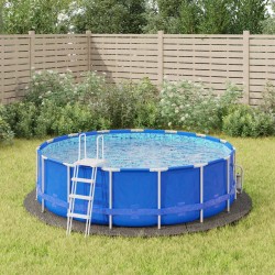 Bâche de piscine gris clair Ø366 cm géotextile polyester 