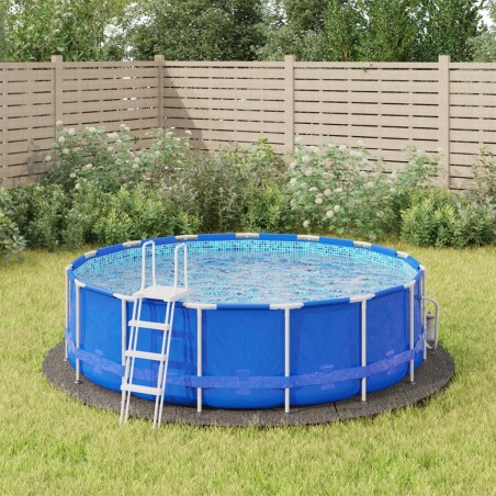 Bâche de piscine gris clair Ø366 cm géotextile polyester 