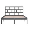 Cadre de lit sans matelas gris bois massif 