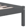 Cadre de lit sans matelas gris bois massif 